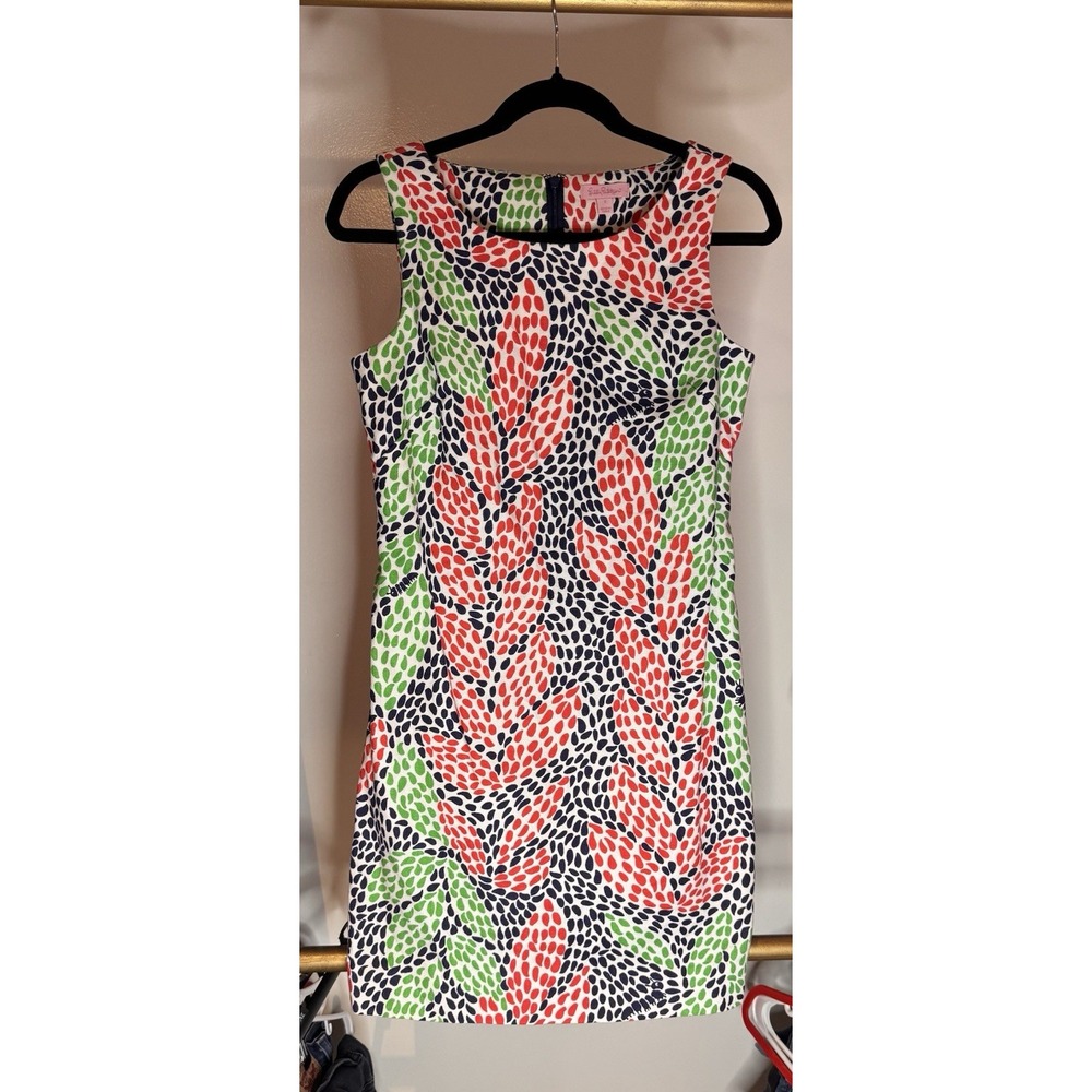 Lilly Pulitzer Dress Womens Abstract Sleeveless Fitted‎ Cotton Blend Size 2